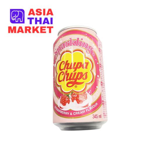 Chupa Chups Sparkling Strawberry & Cream Flavour 345ml